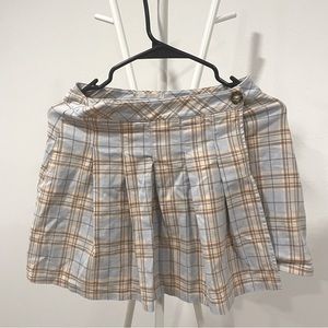 Urban Outfitters BDG Blue Wrap Pleated Plaid Skirt, S